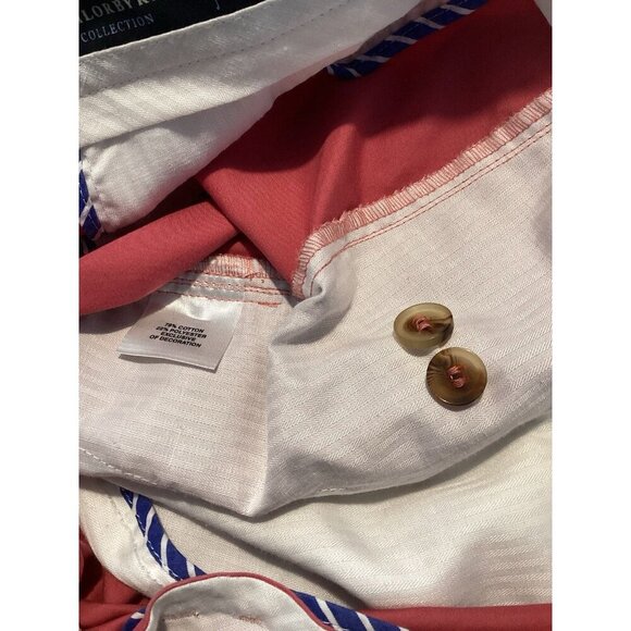 TAILOR BYRD Chino Pants 36/30 Classic Preppy Salmon Coral Straight Leg Summer - Picture 8 of 8